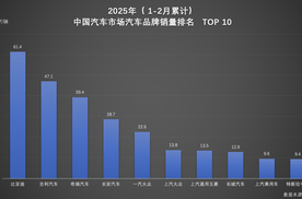 比亚迪荣膺双冠！1-2月车企、品牌销量排名揭晓