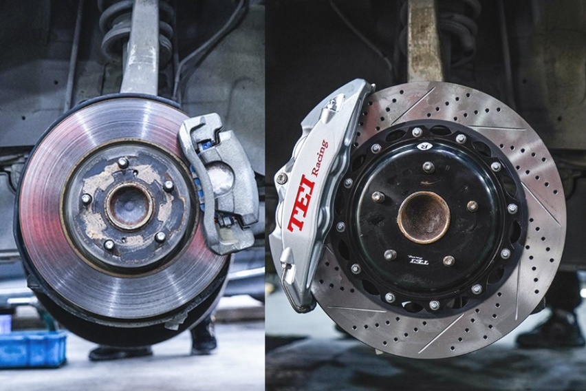 丰田皇冠改装TEI Racing P40NS大四活塞刹车卡钳