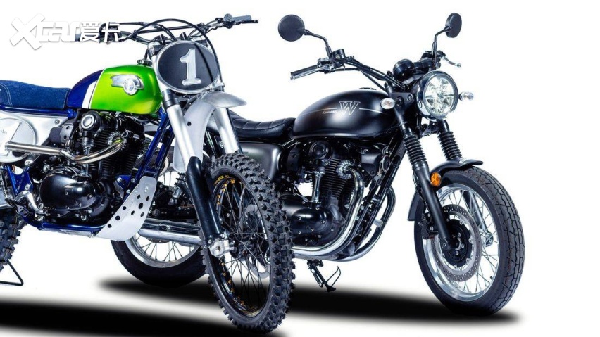 复古车的老派越野风川崎w800改装车