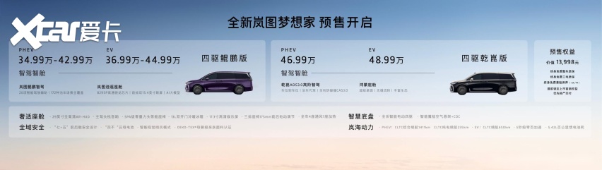 100万内最好新能源MPV！全新岚图梦想家预售34.99万起