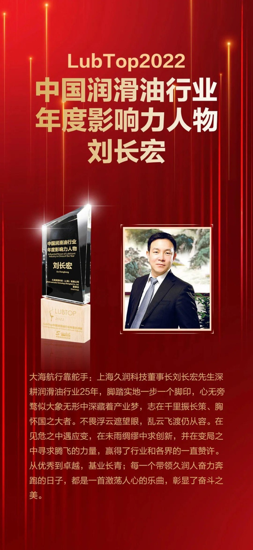 LubTop2022总评榜落幕,上海久润科技再次斩获三项大奖