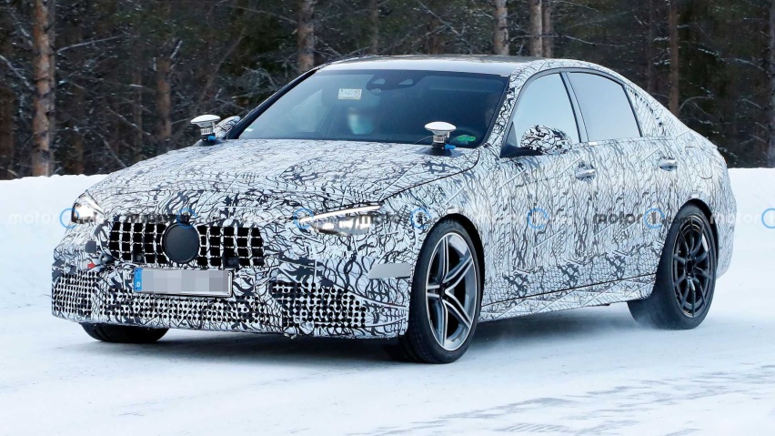 放弃V8，总输出功率550马力，2022款AMG C63路试
