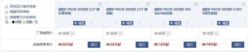 捷豹2020款SUV降价，9万的优惠幅度，7秒破百全系四驱