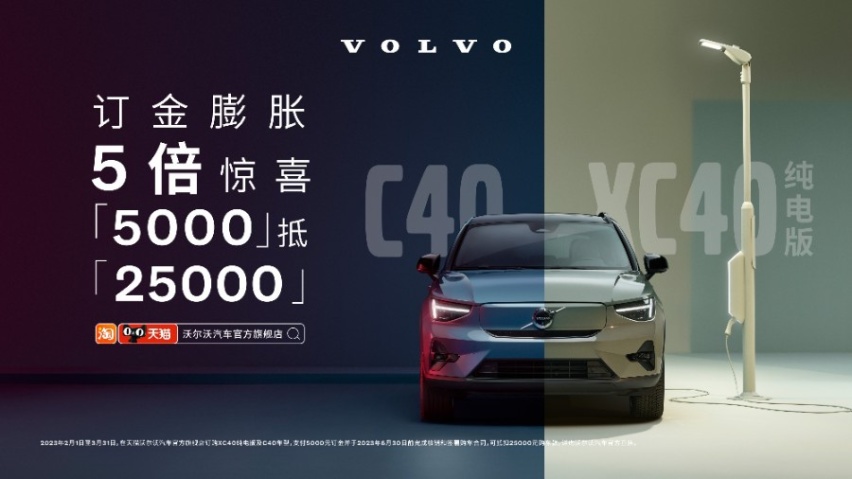 沃尔沃纯电C40、XC40纯电版限时福利