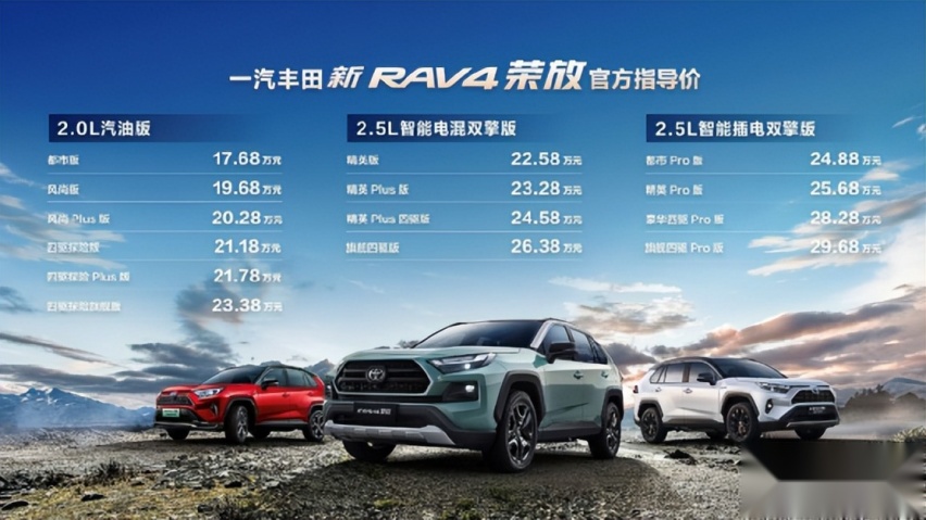 一汽丰田新RAV4荣放野性上市，售价17.68万元起