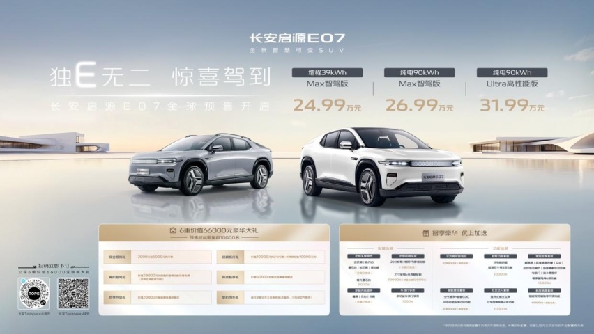 30万级的价格，50万级的价值？长安启源E07越级配置媲美70万级Mo