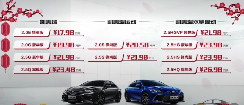换装全液晶仪表 新款丰田凯美瑞上市售17.98万起