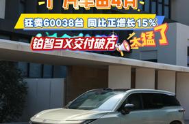 广汽丰田4月狂卖60038台 同比正增长15%，铂智3X交付破万，太猛了