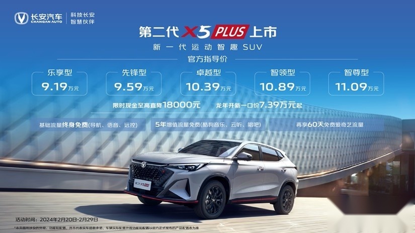 7.39万起售！长安接招“价格战”，长安X5和X7 PLUS有战斗力吗