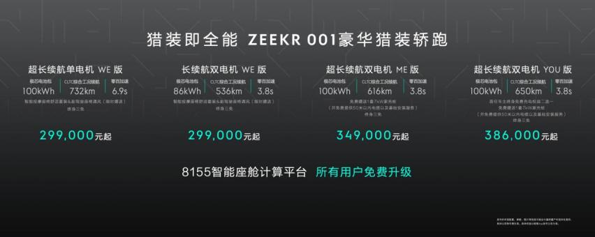 极氪001 ME版发布 售价34.9万元起