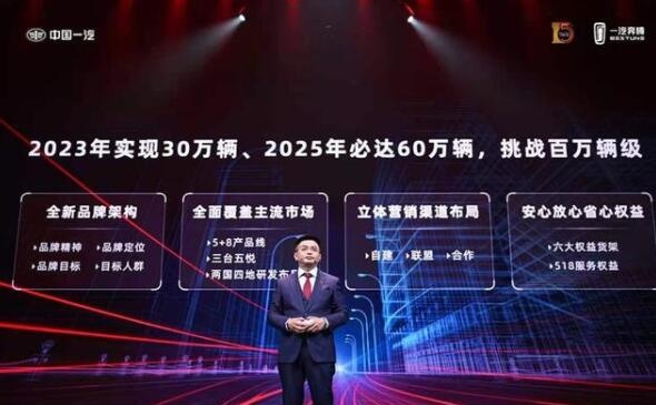 去年8万辆的一汽奔腾 喊出了四年后"必达60万辆"口号