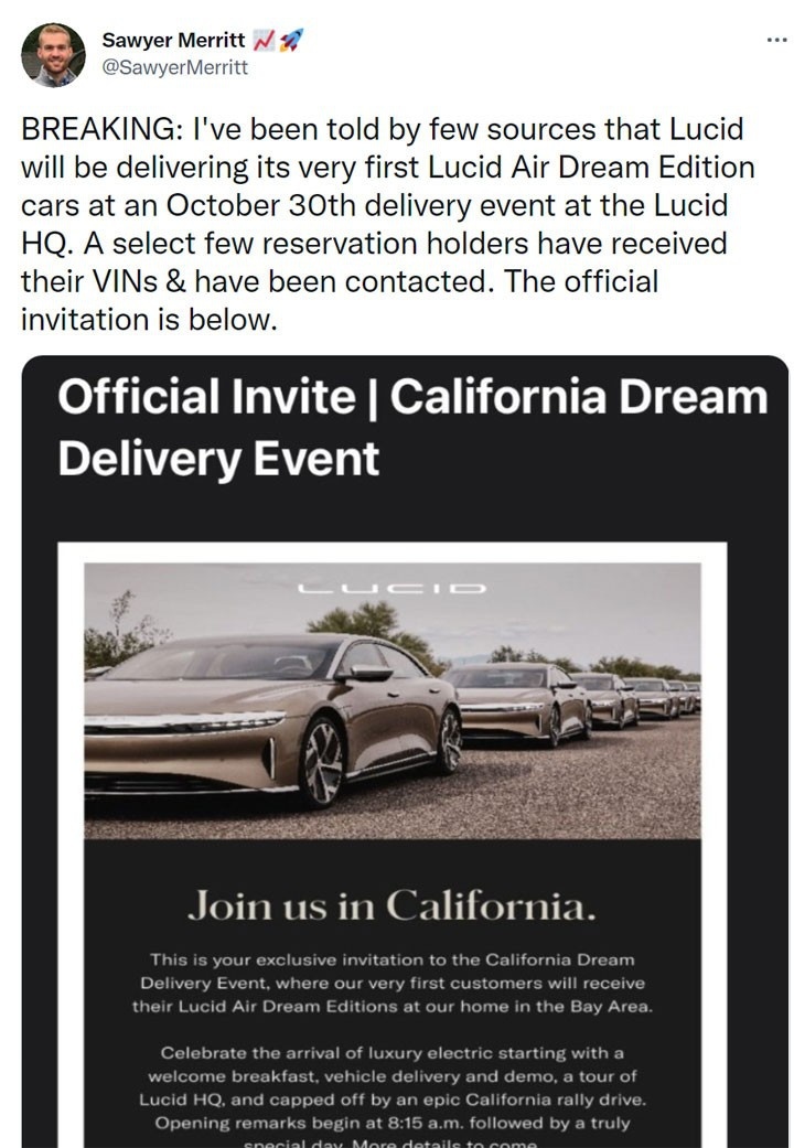 Lucid新车续航836公里，很多特斯拉客户都动摇了