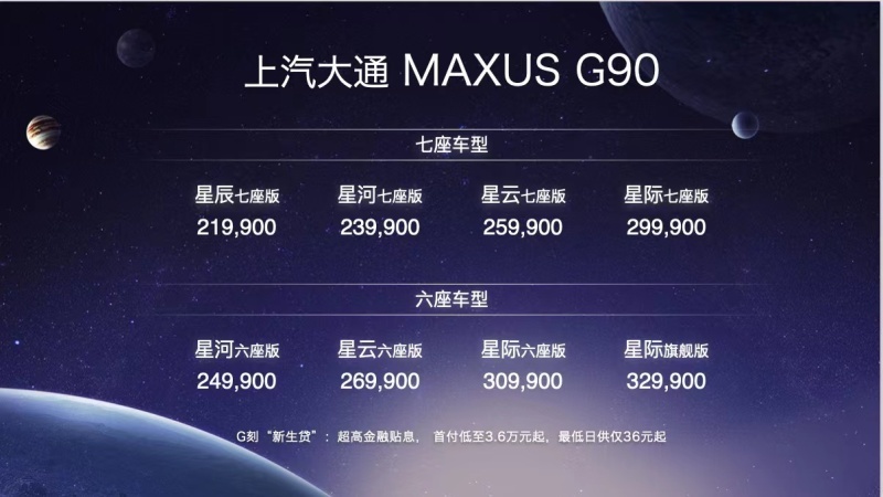 全尺寸新生代智能MPV上汽大通MAXUS G90锋芒上市