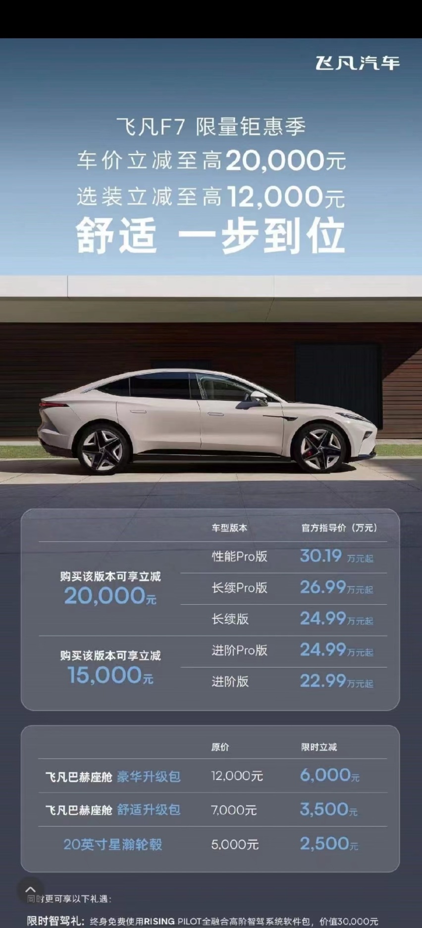 飞凡F7降价2万，与OPPO合作打造车机