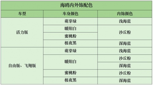 十二项全系标配高能实力，比亚迪海鸥新增暖阳白外观+深海蓝内饰