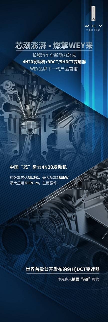 WEY品牌将加持世界首款9速双离合变速器+全新发动机