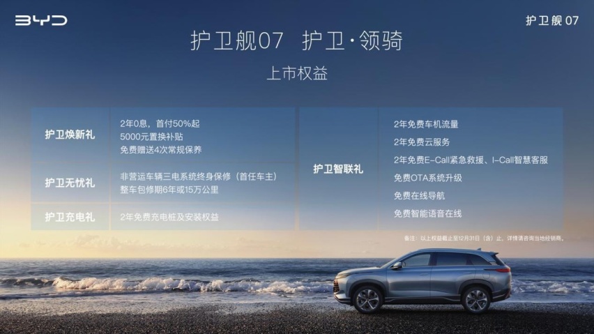 比亚迪护卫舰07正式上市，综合补贴后售价20.28万元-28.98万元