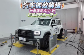 汽车能效等级测试，哈弗猛龙2026款，四项测评全一级