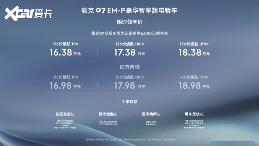 领克07 EM-P上市 纯电续航126km 售16.98万元起