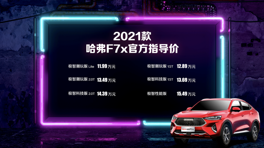 哈弗新款F7和F7x上市，起售价11.18和11.99万元
