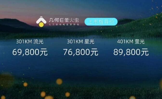 直面比亚迪海鸥！续航301/401km，吉利几何E萤火虫售6.98万元