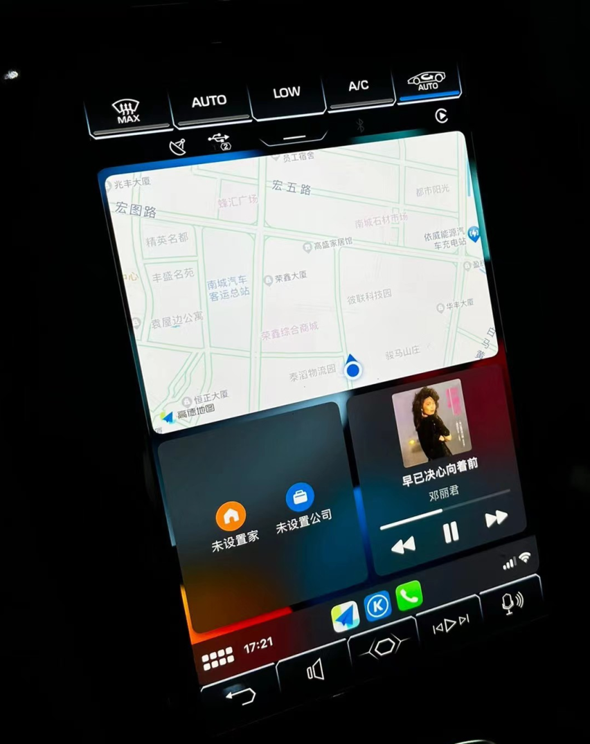 兰博基尼evo升级原厂倒车影像 carplay功能完美效果展示