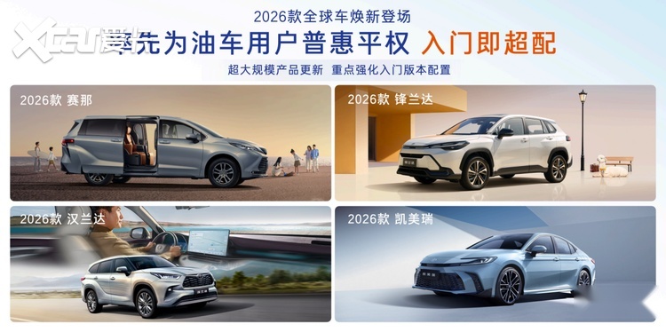 2026款丰田全球车焕新上市！以油电同强实现普惠平权