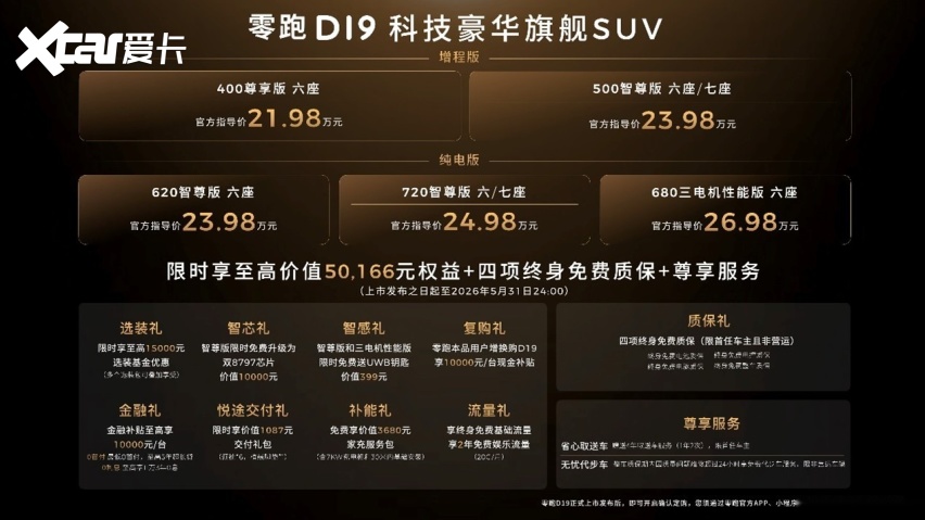 零跑D19售价21.98万起，旗舰“9系”SUV不再高不可攀，助力零跑