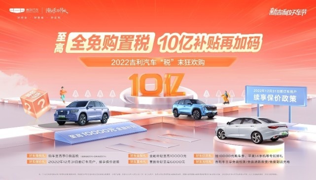 同比增长7% 吉利汽车11月销量145070辆