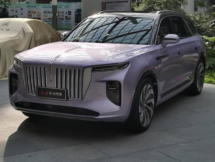 紫色红旗E-HS9、红旗H9加长版曝光，气质拿捏得死死的