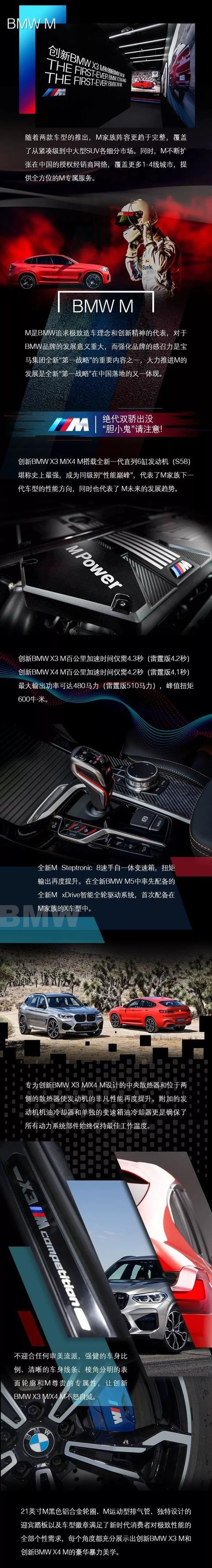 创新BMW X3 M/X4 M及雷霆版上市，领衔M品牌迈向全新篇章