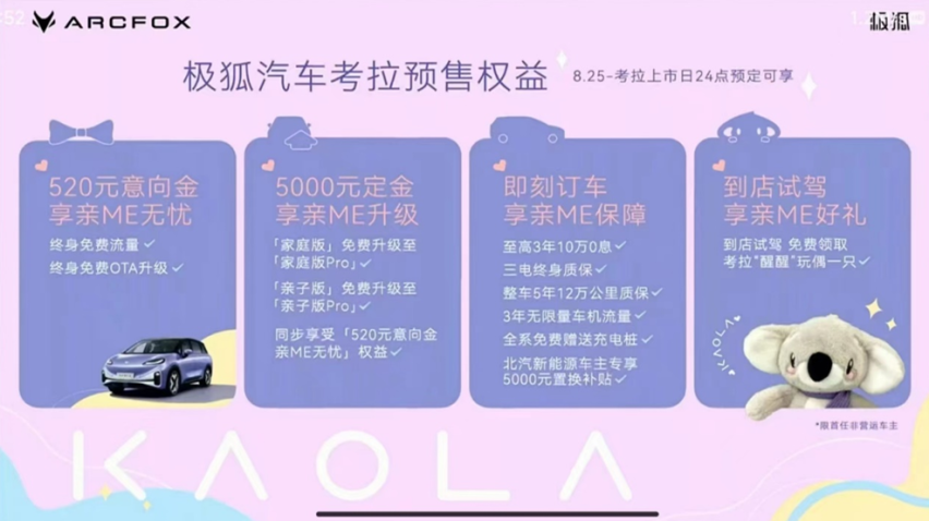 预售价13.38万- 17.18万元，极狐汽车考拉给新手爸妈叠buff