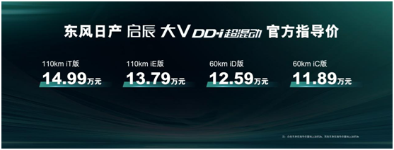 插混“卷王”混战升级：东风日产新能源启辰大V DD-i超混动上市-珠海