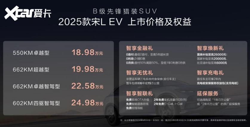 增配不加价！搭载天神之眼，2025款宋L EV售18.98万元起