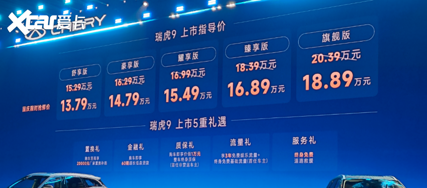 抢鲜价12.79万起，增加新车型扩充阵容，奇瑞新款瑞虎9家族上市