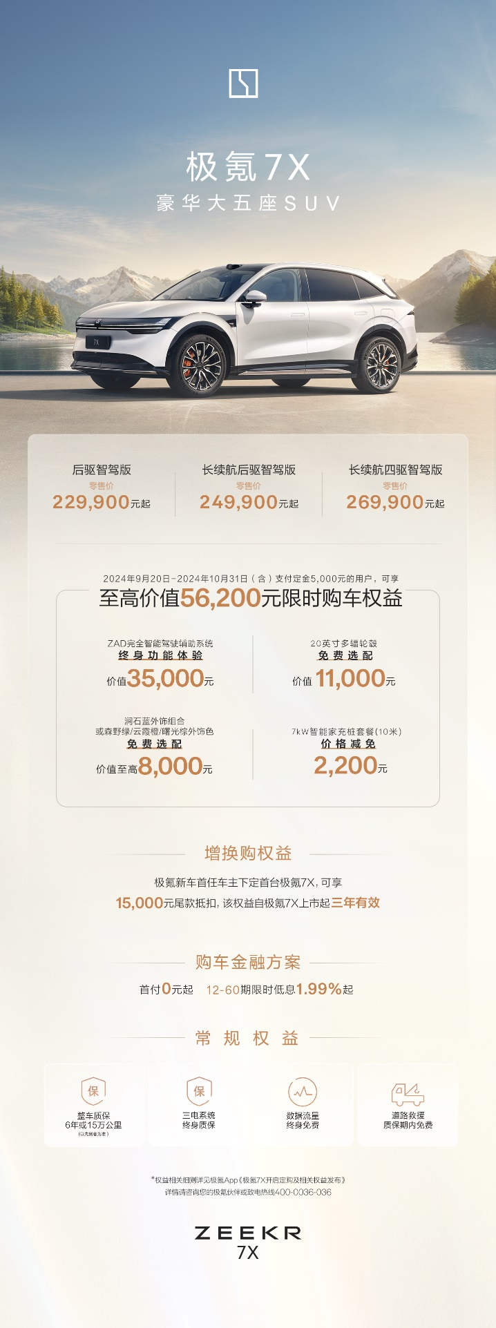 极氪7X上市22.99万元起 限时权益至高超5.6万元