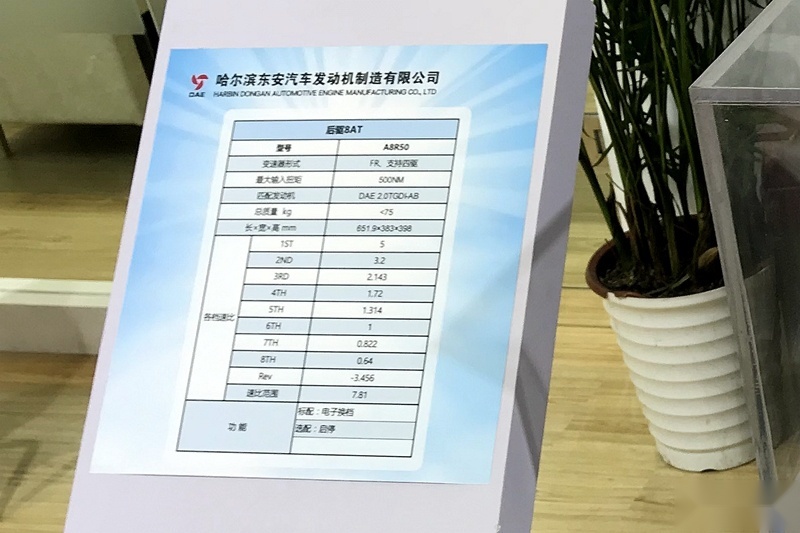 或有汽油2.0T+8AT 中兴汽车与东安汽发达成合作