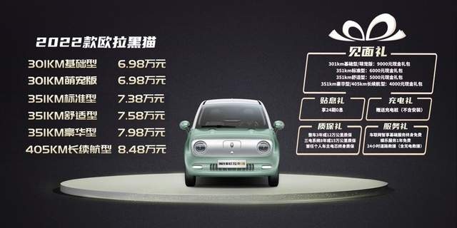 7万级精品电动小车 2022款欧拉黑猫、小野猫正式上市
