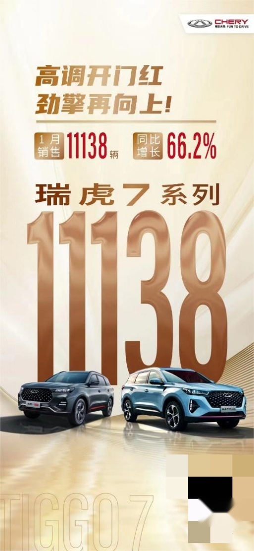 2022开门红！奇瑞瑞虎7月销破万 同比增长66.2%