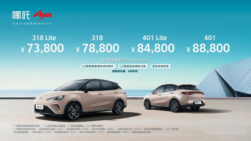 主打五座大空间，哪吒AYA上市售价7.38万元起！