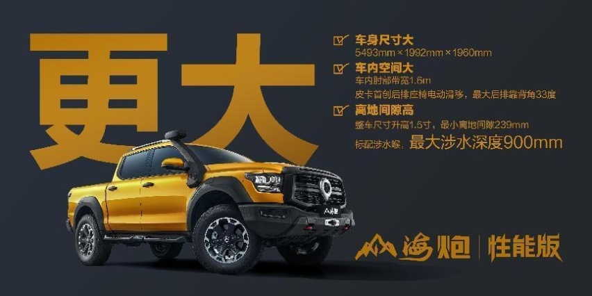中国最强硬派越野皮卡山海炮性能版登陆长沙车展