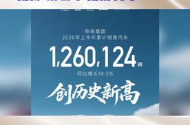 奇瑞集团上半年销售汽车126万辆，创历史同期新高！