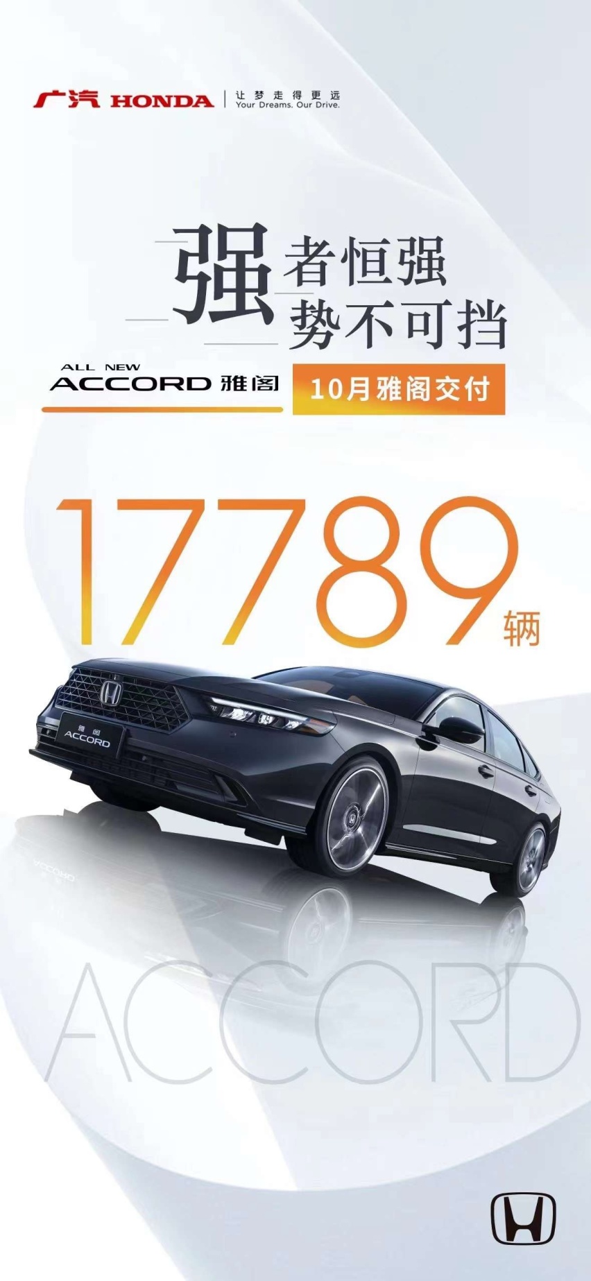 全新雅阁10月爆卖17,789辆，B级车绕不开的选择