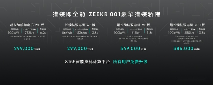 智能全面升级！极氪001 ME版发布，新车售价34.9万元起