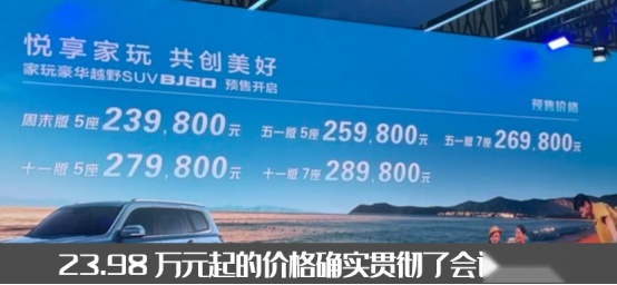 预售价23.98万起，北京BJ60正式发布，国产“普拉多”实力不俗