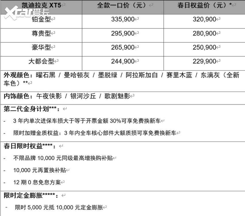 豪华全路况SUV凯迪拉克XT5春日焕新第二代金身计划重磅上线(图2)