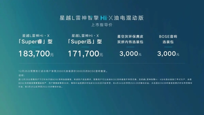 星越L雷神Hi·X油电混动版上市，中国汽车开始加速超车！