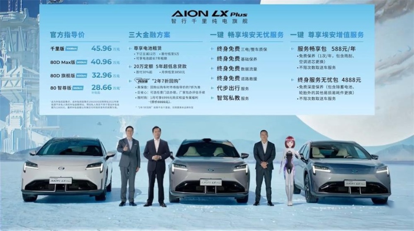 旗舰再升级 广汽AION LX PLUS上市 补贴后售价28.66-45.96万