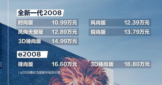 油电成双对，新一代标致2008只要10.99万起