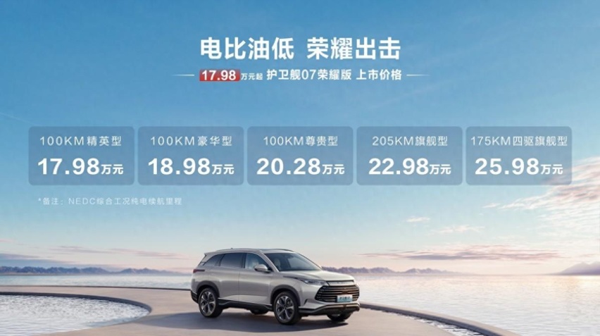 比亚迪杀疯了!最高降3万,新“卷王”护卫舰07荣耀版登场